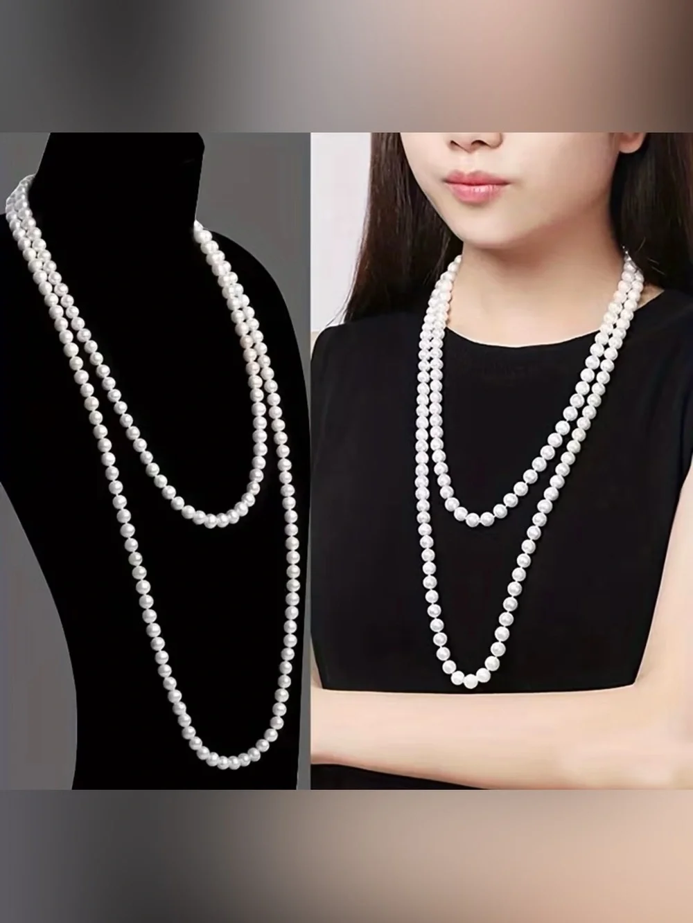 Classic White Pearl Multi-Strand Necklace - Womens Jewelry